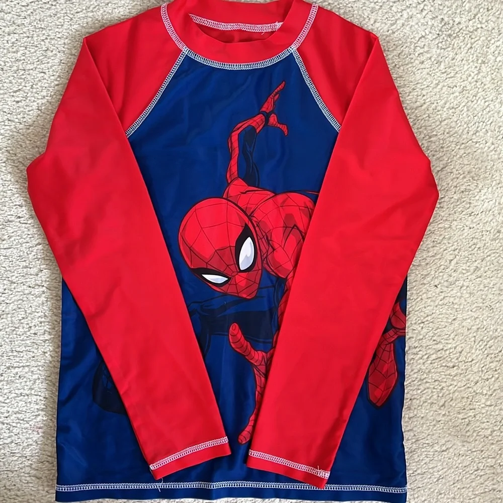 Red and Blue Spider-Man Rash Guard Set - Picture 2 of 6